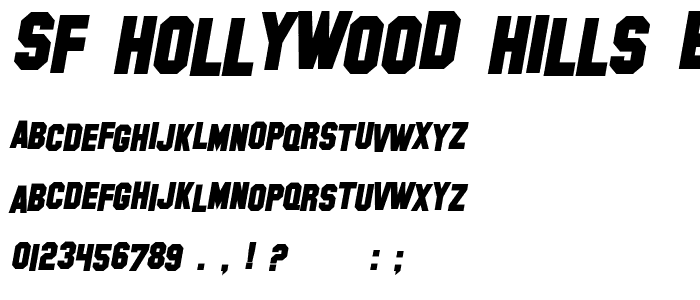 SF Hollywood Hills Bold Italic font